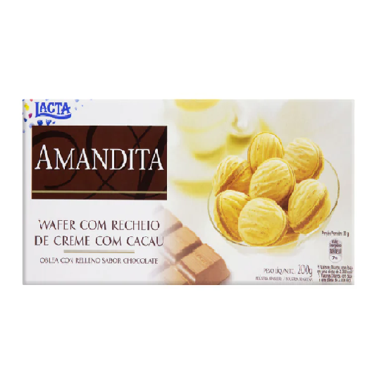 Lacta Biscoito Wafer Amandita (200g).